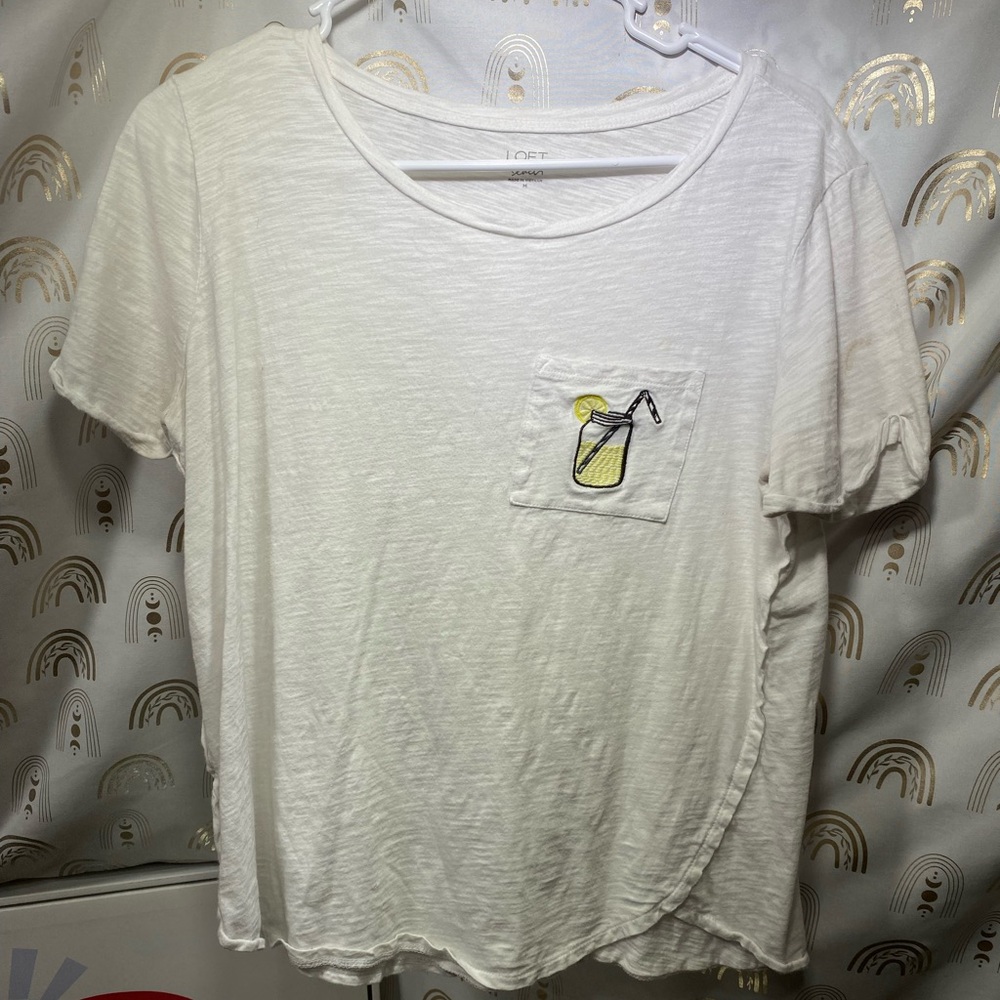 LOFT White Lemonade Pocket Tee